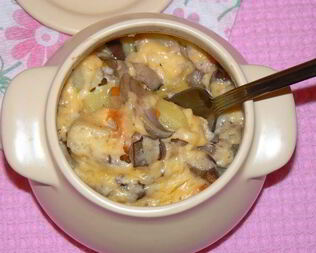 Жаркое с сердечками в сливочном соусе