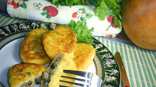 картофельно-тыквенные зразы с очень вкусной начинкой