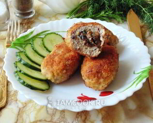 Мясные зразы с грибами