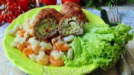 Мясные зразы с омлетом