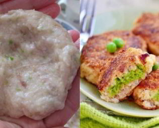 Рыбные зразы с зеленым горошком