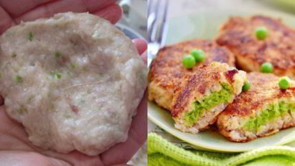 Рыбные зразы с зеленым горошком