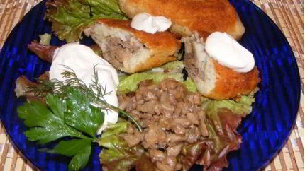 Зразы из фарша с грибами