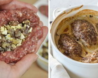 Зразы из мяса с грибами