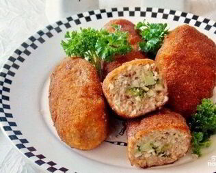 Зразы с фаршем и грибами