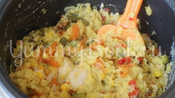 чечевичная каша с мясом и овощами в мультиварке