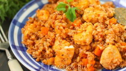 Гречка по-купечески в мультиварке с курицей