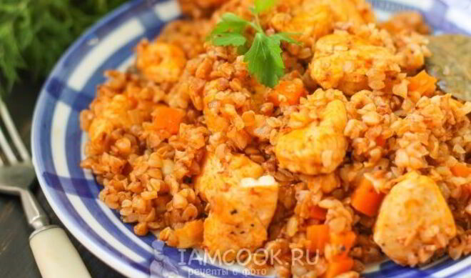 Гречка по-купечески в мультиварке с курицей