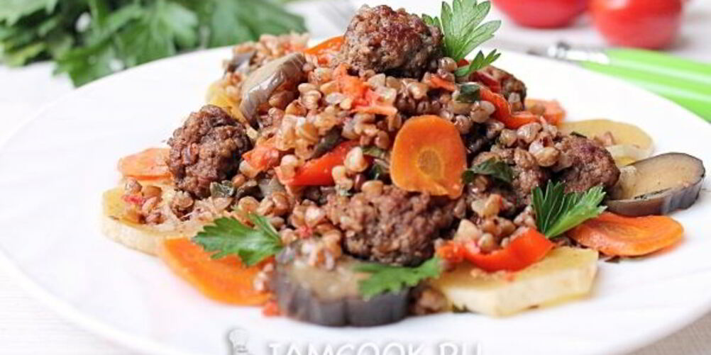 Рецепт гречки с фаршем и овощами
