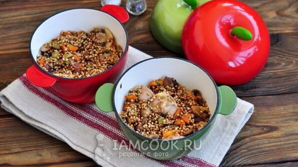 гречка с грибами в горшочке в духовке