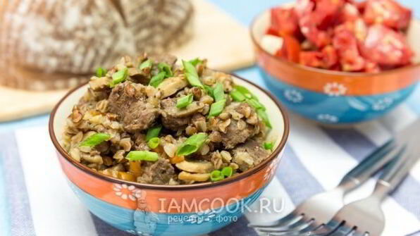 гречка с мясом и грибами