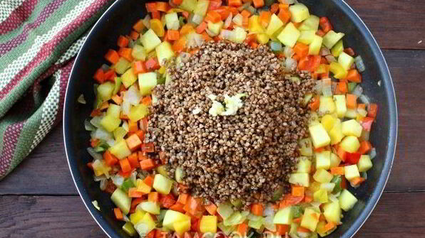 гречка с овощами в духовке