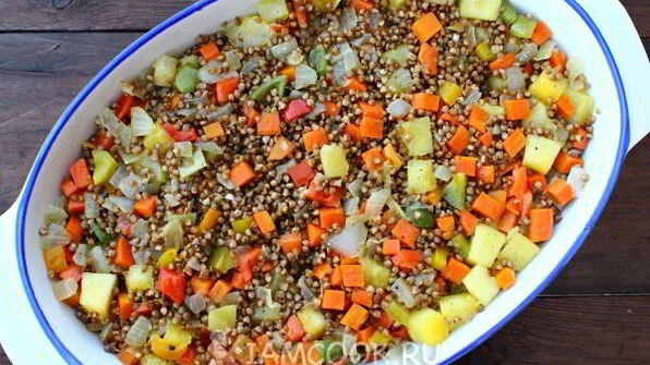 гречка с овощами в духовке