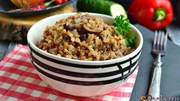 гречка с шампиньонами в микроволновке