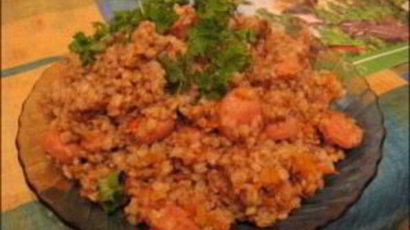гречка с сосисками