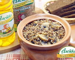 Постная гречка с грибами в горшочке