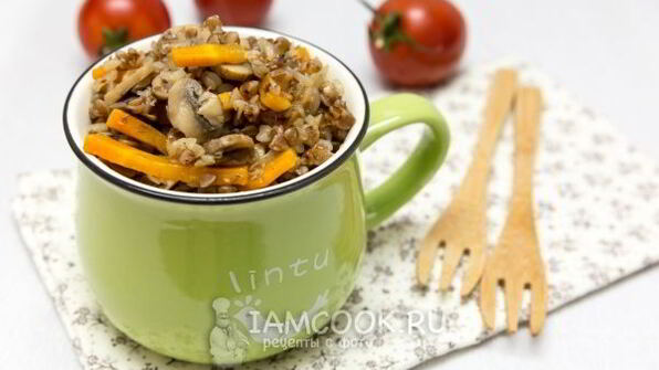 постная гречка с грибами