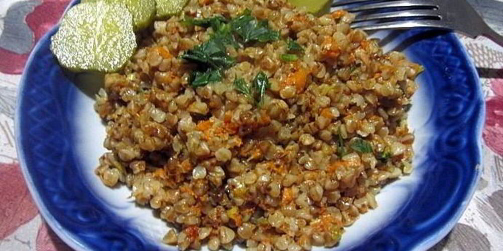 Рецепт тушеной гречневой каши с тыквой