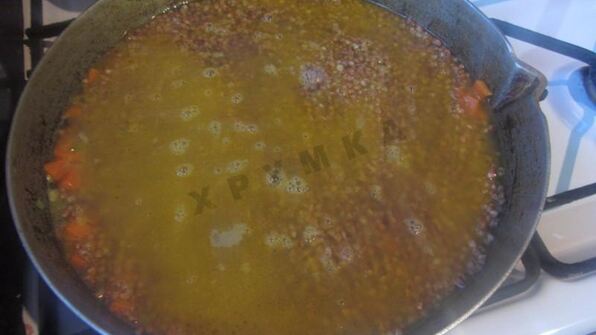 тушеная гречневая каша с тыквой