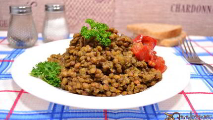 Каша из зеленой чечевицы в мультиварке