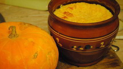 Тыквенная каша, запеченая в горшочке
