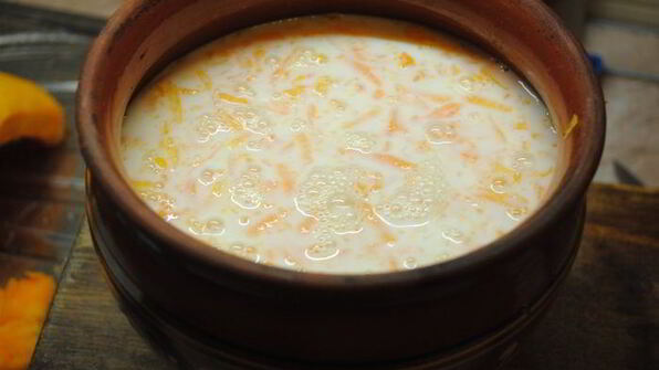 тыквенная каша, запеченая в горшочке