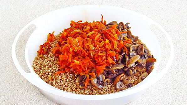 ячневая каша с грибами в пароварке