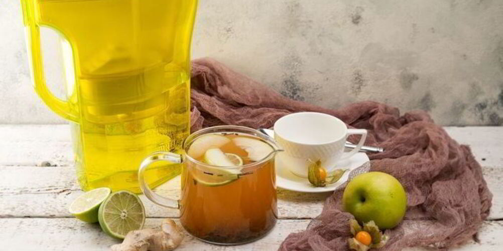 Рецепт имбирного чая с яблоком и лаймом