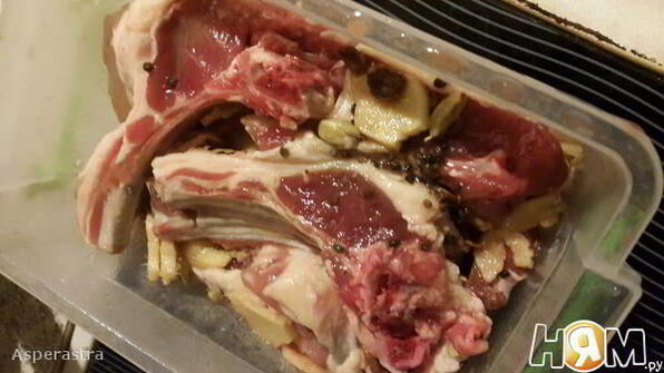 баранина на кофейных зернах