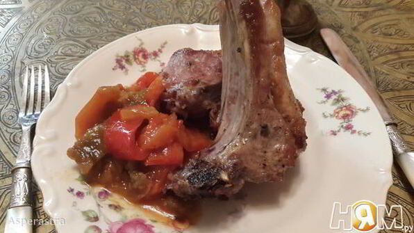 баранина на кофейных зернах