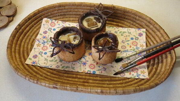 ледяной кофе в песочных штофах палитра