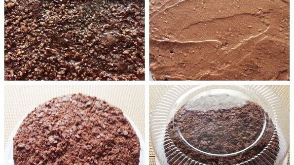 наполеон с горьким шоколадом, кофе и миндальной пастой