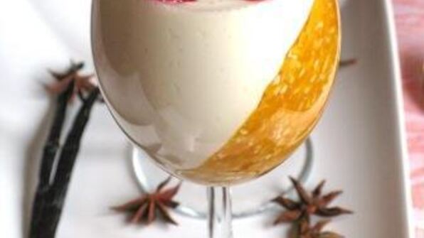 панна котта с тыквенно-злаковым коктейлем