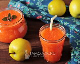 Смузи с яблоком, морковью и имбирем