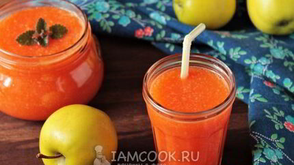 Смузи с яблоком, морковью и имбирем