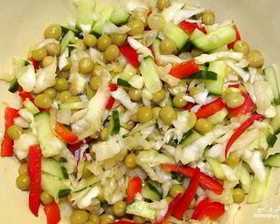 Капуста с горошком