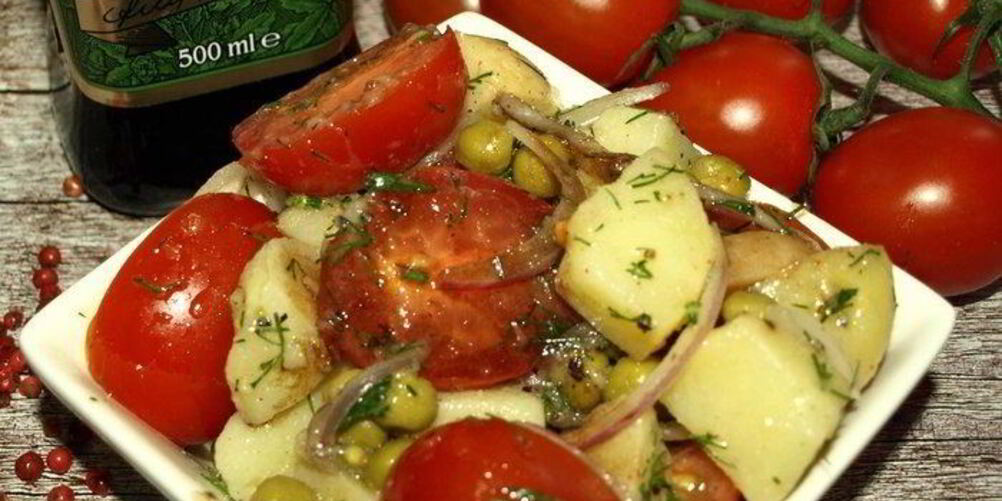 Рецепт картофельного салата с помидорами и укропом