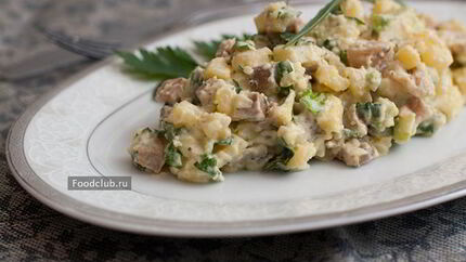 Картофельный салат с селедкой