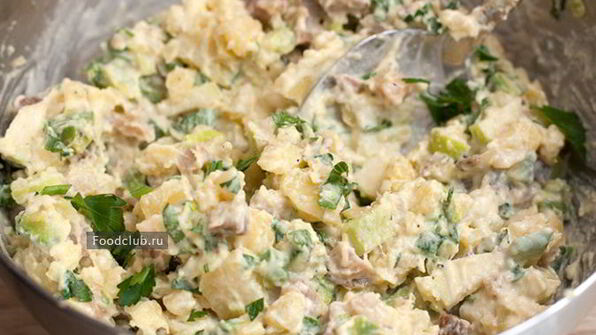 картофельный салат с селедкой