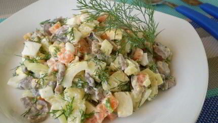 Салат с картошкой и грибами