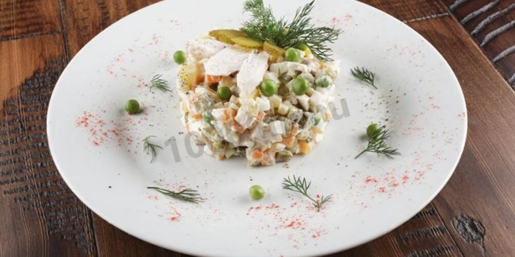Рецепт классического оливье с курицей