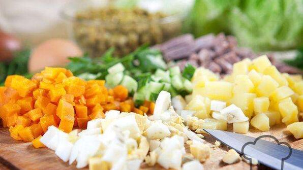 оливье с языком