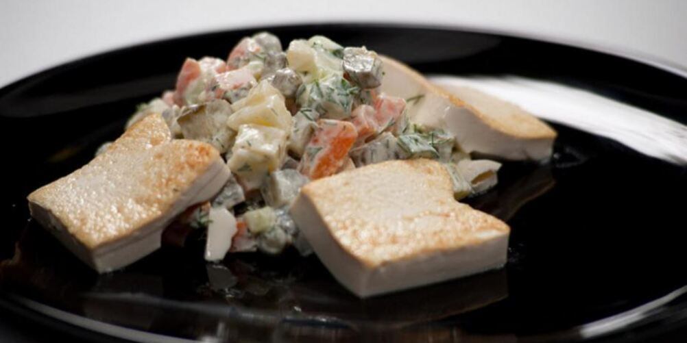 Рецепт постного салата оливье