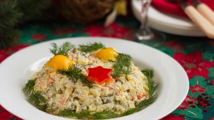 Вегетарианский салат оливье