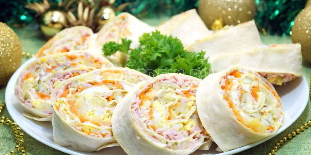 Рецепт закуски оливье-рулет