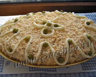 Салат Мимоза с горбушей