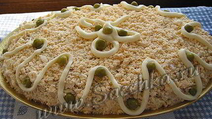 Салат Мимоза с горбушей