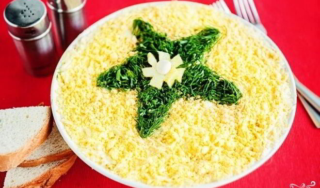 Салат Мимоза с картошкой