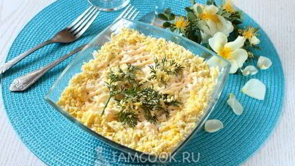 Салат Мимоза с сайрой