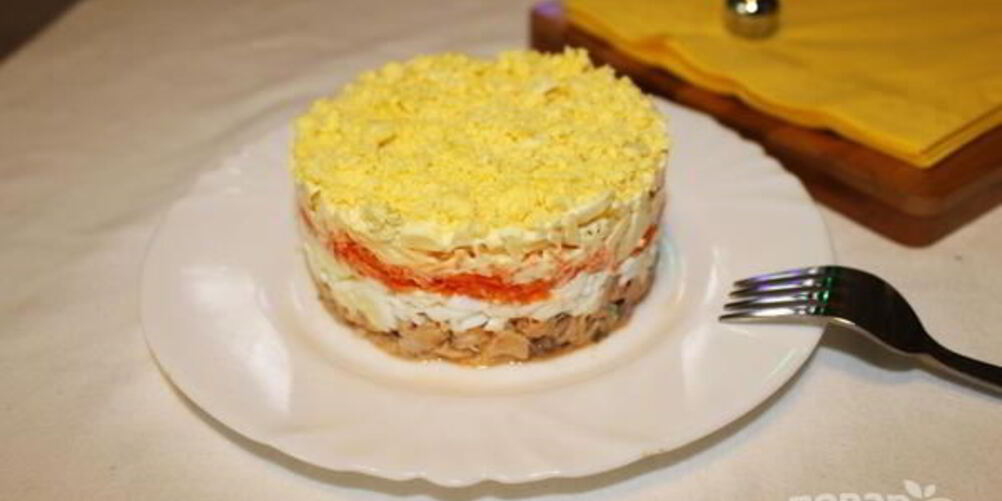 Рецепт салата мимоза с сырой морковью